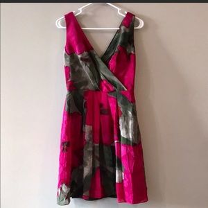 Trina Turk 100% Silk Watercolor A-line Dress